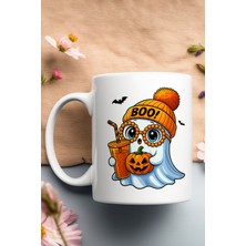 Sonbahar Teması Sevimli Halloween Hayalet Baskılı Hediyelik Kupa Bardak