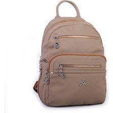 Nas Bag Kadın Çok Gözlü Sırt Çantası Vizon Taba  Buzzy