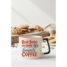 Read Books And Coffee No:2 Baskılı Siyah D Kulplu Kupa Bardak