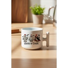Chick Or Treat Halloween Baskılı Hediyelik T Kulplu Latte Fincanı Kupa Bardak