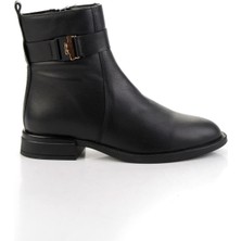Siyah Hakiki Deri Kadın Bot & Bootie K02724560303