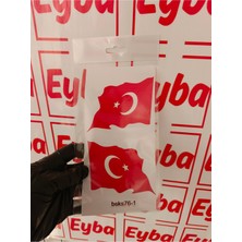 Dalgalı 2 Li Bayrak 10X8 cm Baskes 1 Adet Renkli Baskı Sticker,bisiklet, Karavan,otomobil,motosiklet