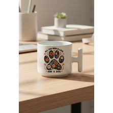 All You Need Is Love And A Dog Baskılı Hediyelik T Kulplu Latte Fincanı Kupa Bardak