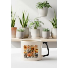 Pumpkin Season Baskılı Siyah D Kulplu Kupa Bardak