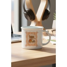 Sonbahar Temalı Pumpkin Patch Baskılı Enamel Görünümlü Seramik Vintage Kupa Bardak