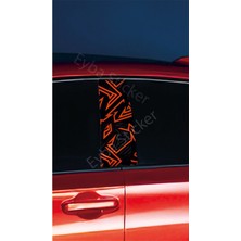 Araç Kapı Direk Kaplama Folyosu Desenli Drk5 (Sağ Sol Takım) (2 Adet) - 22X50 cm