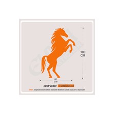 Şaha Kalkmış At Sticker Araç Araba Duvar 100X60 cm