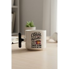 My Cooking Is So Awesome Baskılı Siyah Renkli T Kulplu Latte Fincanı Kupa