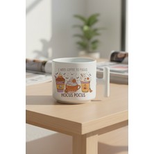 Sonbahar Temalı Kahveler No:9 Baskılı Hediyelik T Kulplu Latte Fincanı Kupa Bardak