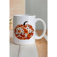 Boho Fall Pumpkin Floral Baskılı Hediyelik Kupa Bardak