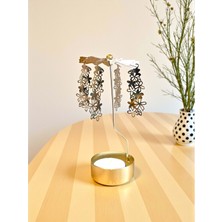 Dekoratif Metal Isı ile Dönen Şans Getiren Çiçekler Tasarımlı Mumluk