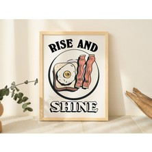 Mutfak Duvar Baskısı, Retro Kahvaltı Illüstrasyonu, Vintage Kettle 70'ler Poster, Yemek Duvar Dekoru