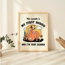 Kovboy Atı Söz Baskısı, Ilk Rodeo Sözü Posteri, Retro Mantar Posterleri
