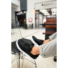 Oxford Günlük Kalın Taban Erkek Sneaker Siyah Beyaz