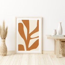 Soyut Botanik, Yanık Turuncu, Bohem Sanatı, Minimalist Poster, Botanik Poster
