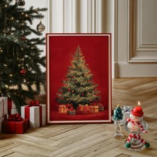 Noel Ağacı Duvar Sanatı, Hediyelerle Birlikte Şenlikli Tatil Posteri