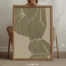 Japandi'den Esinlenilmiş Soyut Akan Çizgiler Sanatı