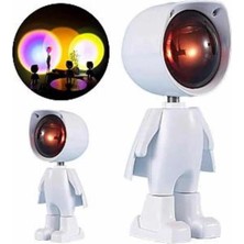 Renkli Gün Batımı Projektör Masa Lambası, Dekoratif Astronot Görünümlü Işık