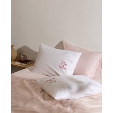 Madame Coco Amour %100 Pamuk 2'li Yastık Kılıfı - Beyaz/kırmızı