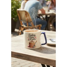 Baking Love Baskılı Lacivert D Kulplu Kupa Bardak