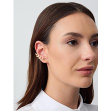 Jimmy Key Beyaz Dal ve Çiçek Figürlü Küpe