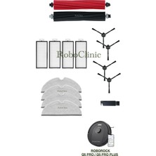 Roborock Q5 Pro / Q5 Pro Plus Yedek Ana Fırça, Yan Fırça, Hepa Filtre, Mop - 15 Parça