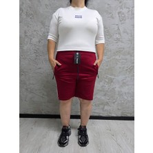 QKBYN-2245-BATTAL Beden Batan Şeritli Şort