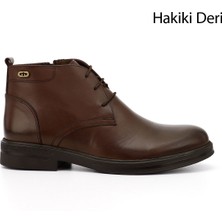GÖNDERİ Erkek Kahverengi  Fermuarlı Hakiki Deri Klasik Bot