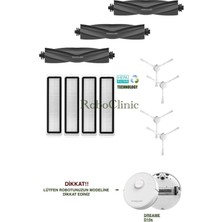 Dreame Bot D10S Beyaz Yedek Ana Fırça, Yan Fırça, Hepa Filtre - 11 Parça