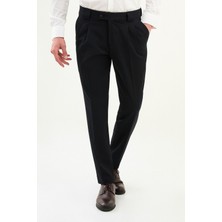 Düz Slim Fit Pileli Erkek Pantolon
