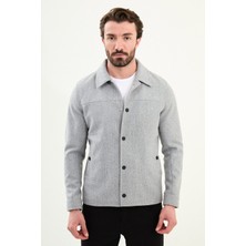 MCR Düz Slim Fit Gömlek Yaka Çıtçıtlı Yandan Cepli Erkek Mont