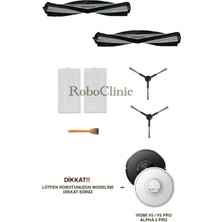 Viomi V5 Pro yedek Ana Fırça, Yan Fırça, Hepa Filtre - 7 Parça