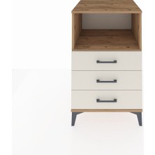 Kronos Komodin Tek Raflı 3 Çekmeceli 60X59X96 Çam-Aytaşı