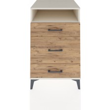 Kronos Komodin Tek Raflı 3 Çekmeceli 60X59X96 Aytaşı-Çam