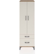 Hyperion Dolap 2 Raflı 2 Çekmeceli Tek Askılı 60X44X195 Çam-Aytaşı