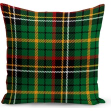 Yılbaşı Ekose Serisi Çift Tarafı Dijital Baskılı Kırlent Kılıfı (Christmas Noel Cushion Cover)