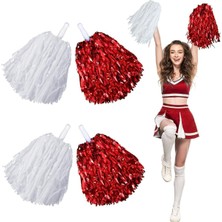 1 Çift Kırmızı Ponpon - Amigo Gösteri Ponponu - 23 Nisan Ponpon