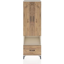 Hyperion Dolap 5 Raflı Tek Çekmeceli 2 Kapaklı 60X44X195 Aytaşı-Çam