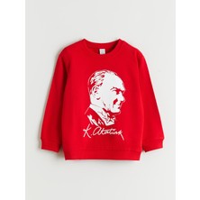 Lc Waikiki Yeni Sezon Bisiklet Yaka Atatürk Baskılı Erkek Çocuk Sweatshirt
