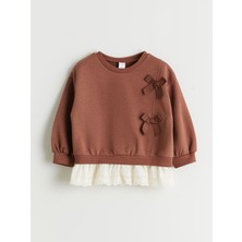 Lc Waikiki Yeni Sezon Bisiklet Yaka Kız Bebek Sweatshirt