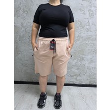 QKBYN-2335-BÜYÜK Beden Düz Bayan Şort