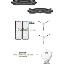 Roboclinic Dreame Bot L10s Ultra Robot Süpürge Uyumlu Yedek Fırça, Yan Fırça, Hepa Filtre - 6 Parça