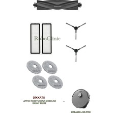 Dreame L10S Pro Yedek Ana Fırça, Yan Fırça, Hepa Filtre, Mop - 9 Parça