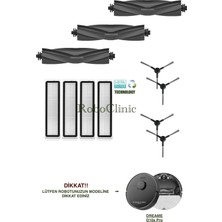 Roboclinic Dreame D10s Pro Robot Süpürge Uyumlu Yedek Ana Fırça, Yan Fırça, Hepa Filtre - 11 Parça