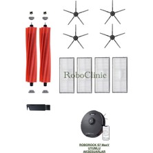 Roboclinic Roborock S7 Maxv, S7 Maxv Ultra Robot Süpürge Uyumlu Yedek Fırça, Hepa Filtre - 11 Parça