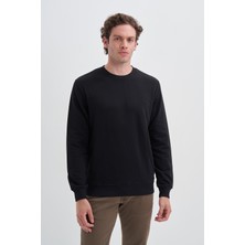 Cazador B56060 Siyah Bisiklet Yaka Slim Fit Sweatshirt