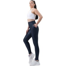 Glitter Yüksek Bel Cepli Spor Tayt
