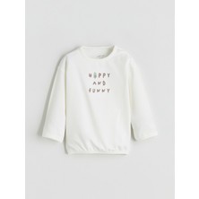 Lc Waikiki Yeni Sezon Bisiklet Yaka Baskılı Erkek Bebek Sweatshirt