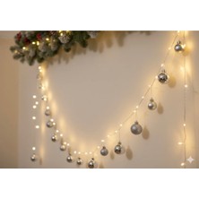 Yılbaşı Gümüş Toplar Şekilli Peri LED Işık