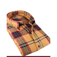 Varetta Erkek Hardal Rengi Kışlık Kalın Kareli Oduncu Gömlek – Cepli Geniş Kesim Trend Gömlek Model